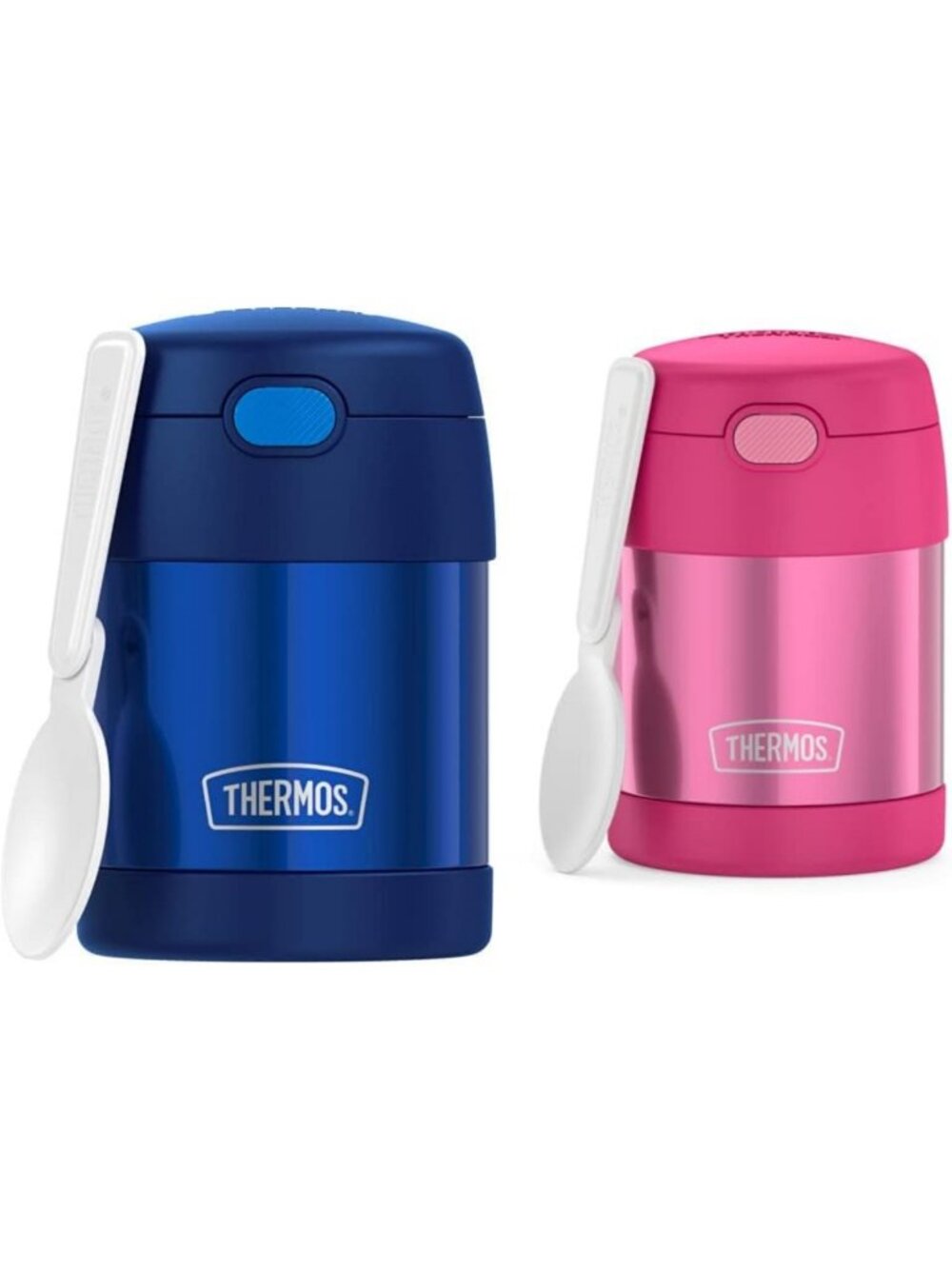 Insulated Kids Food Jar Bundle - 10oz Stainless Steel Vacuum Flask with Spoons